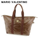 【ウィンターSALE 30%OFF】マリオ ヴァレンティノ トートバッグ ボストンバッグ ロゴマーク ブラウン PVC×レザー MARIO VALENTINO 【マリオ ヴァレンティノ】 T7644S 【中古】