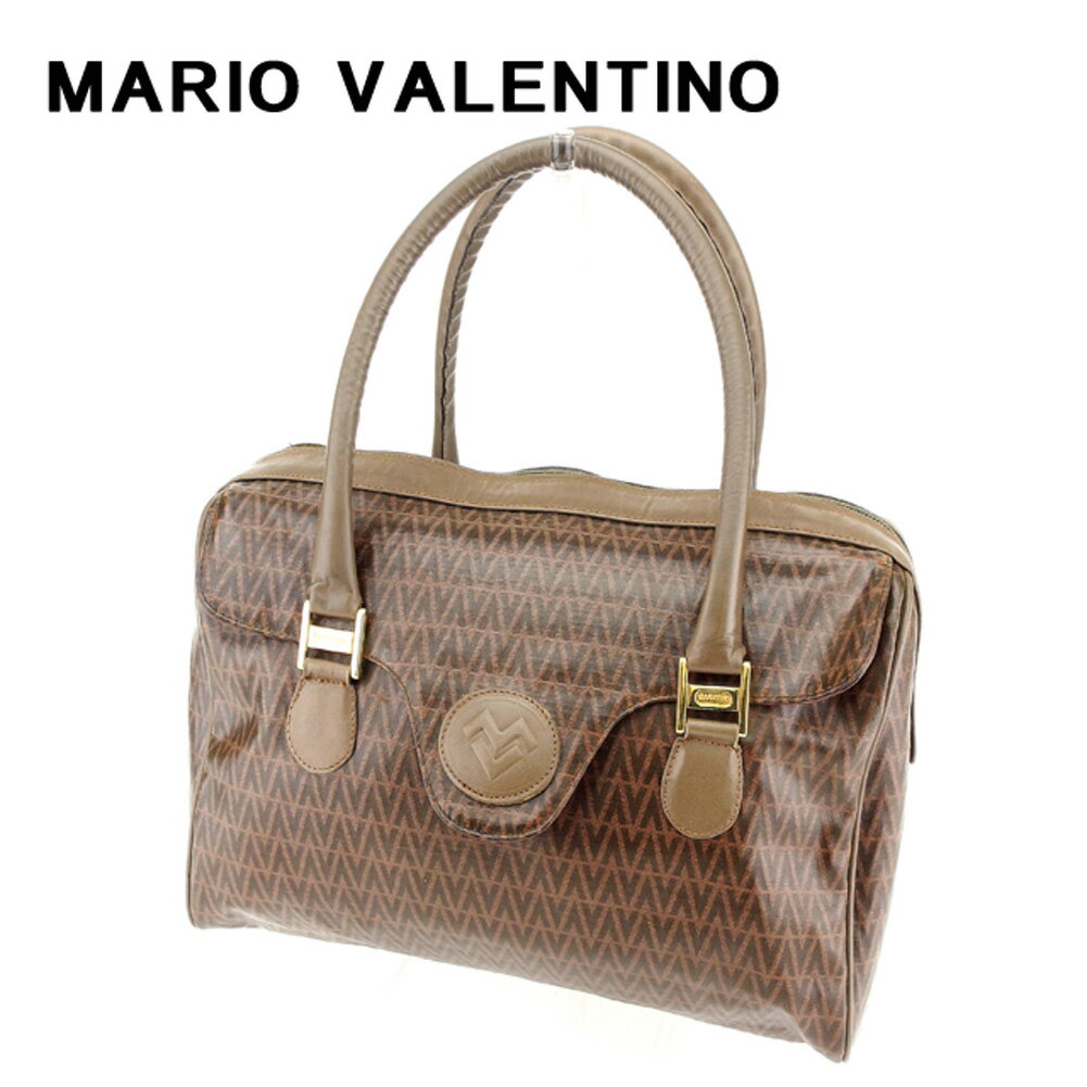 【スプリングセール30％OFF】マリオ ヴァレンティノ ボストンバッグ ミニボストンバッグ ブラウン PVC×レザー MARIO VALENTINO 【マリオ ヴァレンティノ】 T7647S 【中古】