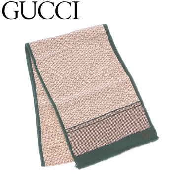 【中古】 グッチ ストール フリンジ付き ダブルG柄 ベージュ ブラウン グリーン シルク100%GUCCI レディース プレゼント 贈り物 オシャレ 大人 ファッション 【グッチ】 T6917 ★