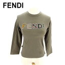 【スプリングセール】フェンディ カットソー ロンT ♯8Aキッズサイズ ロゴ グリーン系 コットンCO94%エラスタンEA6% FENDI 【フェンディ】 F1...