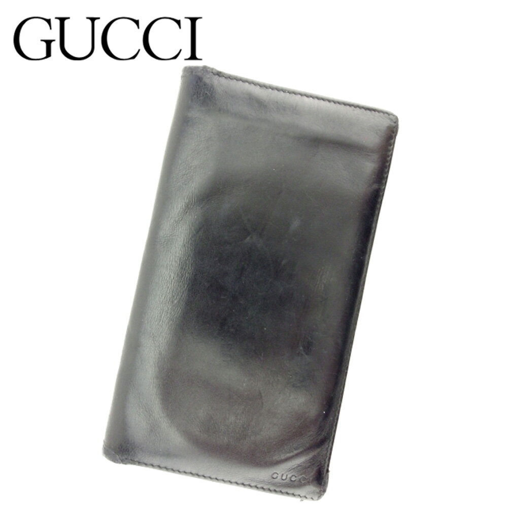 【スプリングセール30％OFF】グッチ 長札入れ 札入れ ロゴ ブラック レザー GUCCI 【グッチ】 C3347S 【中古】