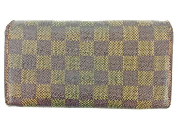 【中古】 ルイ ヴィトン Louis Vuitton 長財布 ファスナー付き長財布 ポルトフォイユサラ エベヌ（ブラウン系） N61734 レディース メンズ ユニセックス ダミエキャンバス サイフ 小物 ブランド 人気 贈り物 迅速発送 在庫処分 男性 女性 良品 夏 1点物 L1430