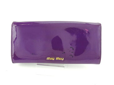 【中古】 長財布 ファスナー付き長財布 リボンモチーフ パープル×ゴールド 在庫一掃 男性 女性 ブランド 送料無料 おしゃれ 夏 ラスト1点 P517D ★