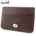 【新春初売り】ダンヒル カードケース 名刺入れ メンズ ロゴプレート ブラウン シルバー ゴールド レザー dunhill L3477S 【中古】