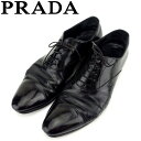 【スプリングセール】プラダ シューズ ビジネス 靴 ♯6ハーフ レースアップ ストレートチップ ブラック レザーPRADA レディース プレゼント 贈り物 オシャレ 大人 ファッション 【プラダ】 C3435 【中古】(4)