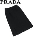 【ウィンターSALE 30%OFF】プラダ スカート ロング ボトムス レディース ♯40サイズ ロングスリット ブラック ウール 毛 PRADA H822 【中古】