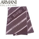 【春の大感謝祭 30％OFF】アルマーニ コレツィオーニ マフラー 斜めストライプ メンズ ロゴ ブラウン ベージュ ARMANI COLLEZIONI 【アルマーニ コレツィオーニ】 Q643S 【中古】