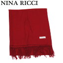 【スプリングセール】 【中古】 ニナ リッチ ストール マフラー ショール レディース フリンジ付き レッド NINA RICCI F1909(4)