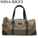 【スプリングセール】【中古】 ニナ リッチ ボストンバッグ トラベル 旅行用 バッグ レディース メンズ ヌーボー ブラウン ベージュ ゴールド PVC×レザー...