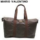 【スプリングセール】【中古】 マリオ ヴァレンティノ ボストンバッグ トラベル 旅行用 バッグ レディース メンズ Vマーク ブラウン ゴールド シルバー PV...