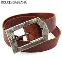【スプリングセール】 【中古】 ドルチェ&ガッバーナ ベルト メンズ可 ブラウン シルバー レザー×金具 DOLCE&GABBANA T20340