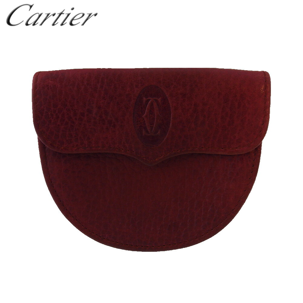 【スプリングセール30％OFF】カルティエ コインケース 小銭入れ レディース メンズ マストライン ボルドー レザー Cartier B1173 【中古】