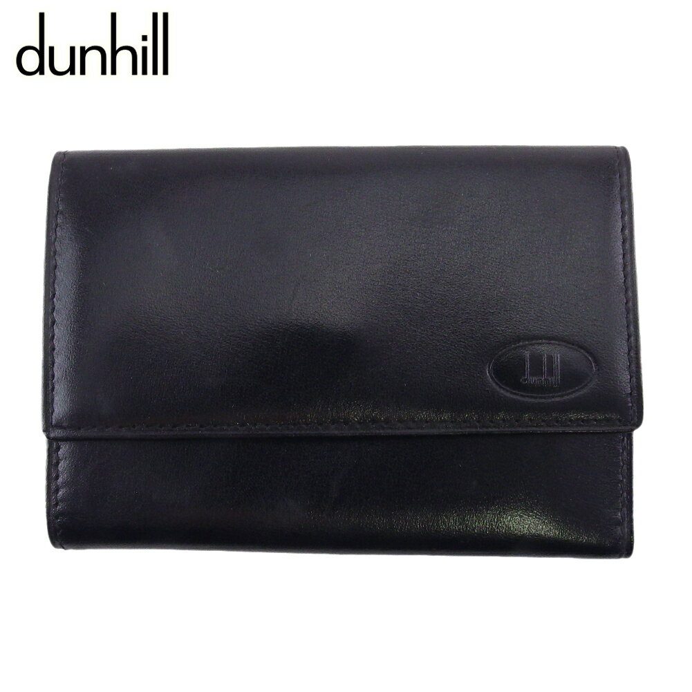 【スプリングセール30％OFF】 【中古】 ダンヒル キーケース 6連キーケース メンズ ロングテールロゴ ブラック ゴールド レザー dunhill B1181