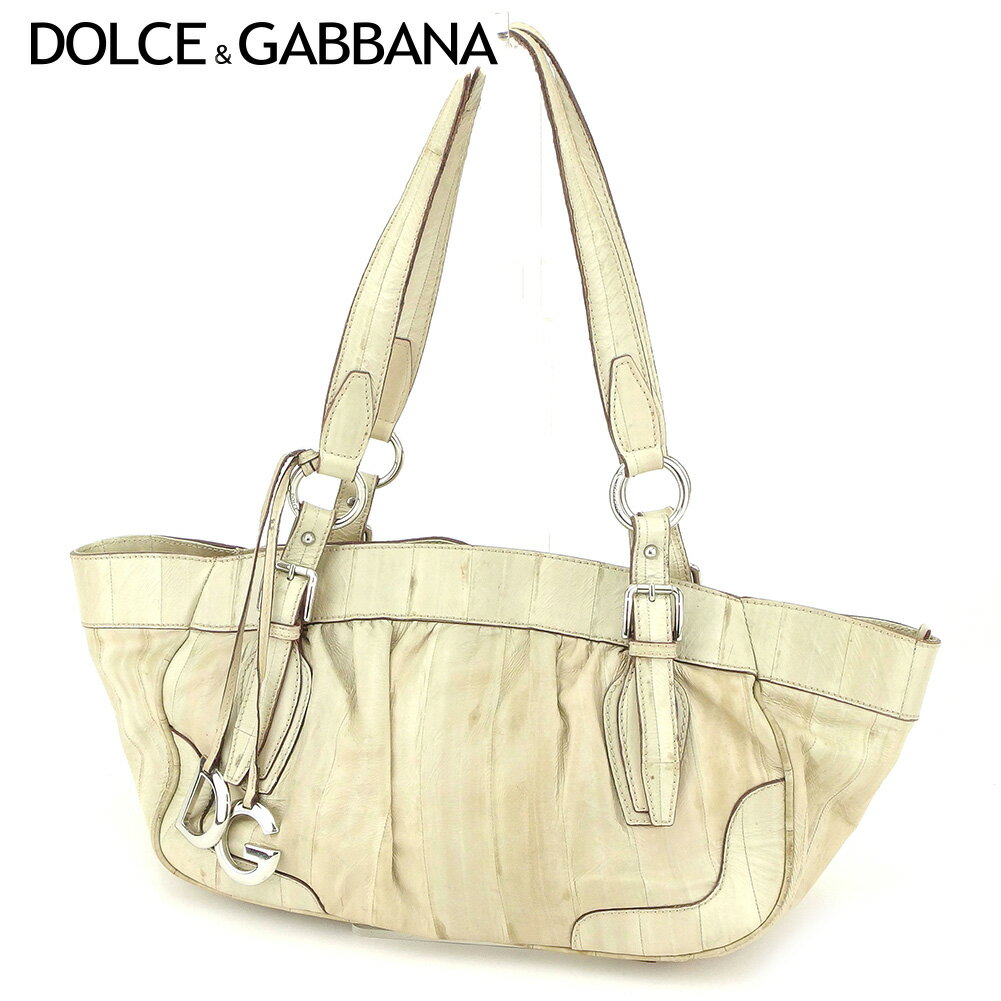 【スプリングセール30％OFF】ドルチェ&ガッバーナ トートバッグ ワンショルダー ベージュ レザー DOLCE&GABBANA バック 収納 ファッション バッグ 手持ちバッグ 【ドルチェ&ガッバーナ】 T15856 【中古】