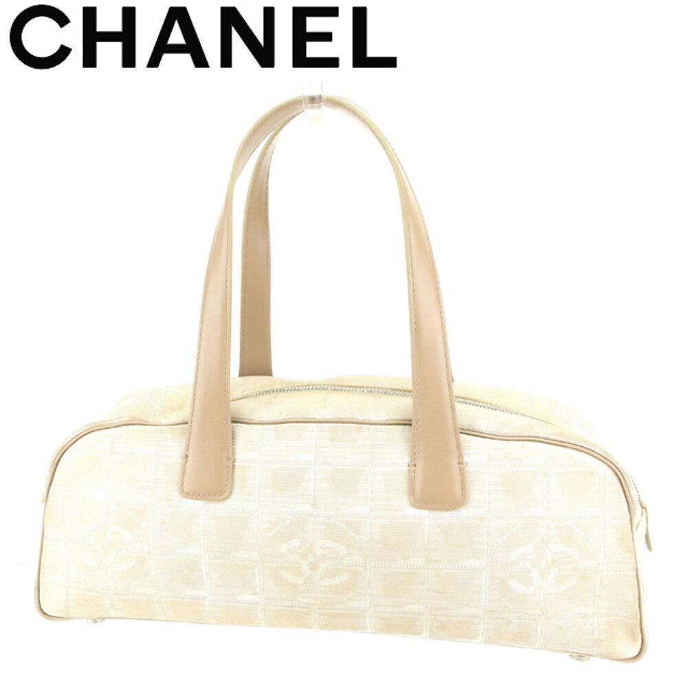 【春の大感謝祭 30％OFF】シャネル ハンドバッグ ワンショルダー ニュートラベルライン ベージュ キャンバス×レザー CHANEL バック 手持ちバッグ ファッション バッグ 収納 【シャネル】 T8599 【中古】