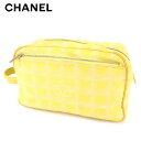 【春の大感謝祭 30％OFF】シャネル クラッチバッグ セカンドバッグ ニュートラベルライン イエロー キャンバス×レザー CHANEL セカンドバッグ バック ファッション 収納 バッグ 【シャネル】 T8797 【中古】