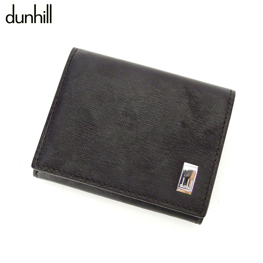 【スプリングセール30％OFF】ダンヒル コインケース ケース 小銭入れ サイドカー ブラウン シルバー レザーdunhill レディース プレゼント 贈り物 オシャレ 大人 ファッション 【ダンヒル】 T16546 【中古】