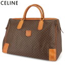 【中古】 セリーヌ ボストンバッグ トラベルバッグ レディース メンズ マカダム ブラウン PVC×レザー CELINE 【セリーヌ】 T16577 .