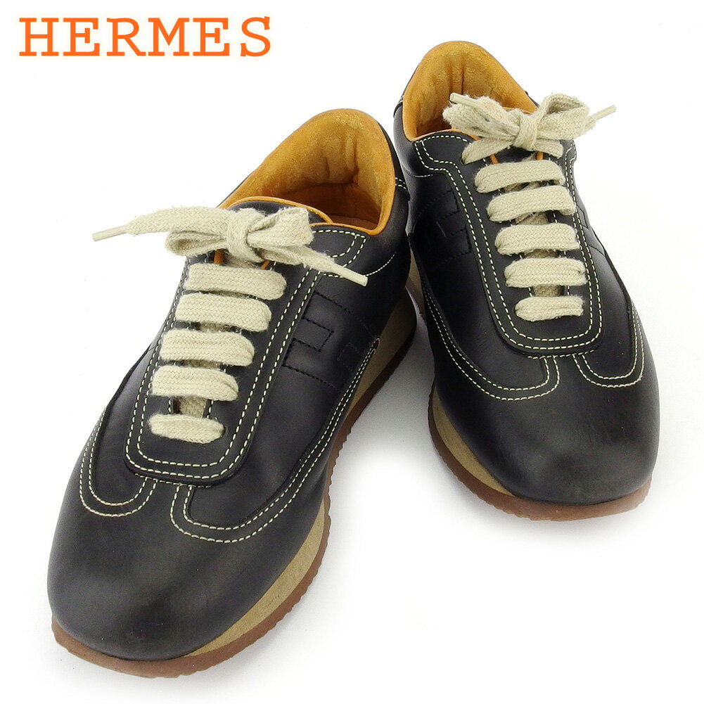 【スプリングセール30％OFF】エルメス スニーカー シューズ 靴 レディース ♯36 ローカット クリック ブラウン ベージュ レザー HERMES 【エルメス】 P977 【中古】