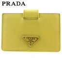【スプリングセール】プラダ カードケース カード 名刺入れ レディース トライアングルロゴ イエロー ゴールド サフィアーノレザー PRADA 【プラダ】 C3...