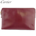 【スプリングセール】カルティエ クラッチバッグ セカンドバッグ レディース メンズ マストライン ボルドー ゴールド レザー Cartier 【カルティエ】 E...
