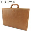 【スプリングセール30％OFF】ロエベ アタッシュケース トランクケース ブリーフケース レディース メンズ ENRIQUE LOEWE KNAPPE エンリケロエベナッぺ ELKマーク ライトブラウン ゴールド レザー LOEWE T18835 【中古】