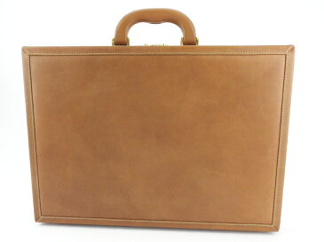 【期間限定10倍】 【中古】 ロエベ アタッシュケース トランクケース ブリーフケース レディース メンズ ENRIQUE LOEWE KNAPPE エンリケロエベナッぺ ELKマーク ライトブラウン ゴールド レザー LOEWE T18835 .