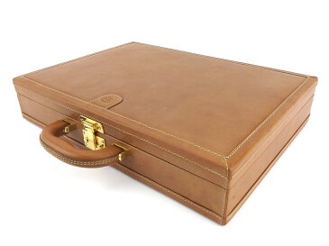 【期間限定10倍】 【中古】 ロエベ アタッシュケース トランクケース ブリーフケース レディース メンズ ENRIQUE LOEWE KNAPPE エンリケロエベナッぺ ELKマーク ライトブラウン ゴールド レザー LOEWE T18835 .