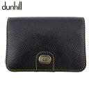 【スプリングセール】 【中古】 ダンヒル カードケース 名刺入れ メンズ ロゴプレート ブラック ゴールド シルバー レザー dunhill C4321