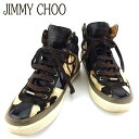 【スプリングセール】ジミーチュウ スニーカー シューズ 靴 メンズ ♯41 アニマル柄 ブラック ベージュ スエード×ハラコ JIMMY CHOO 【ジミーチュ...