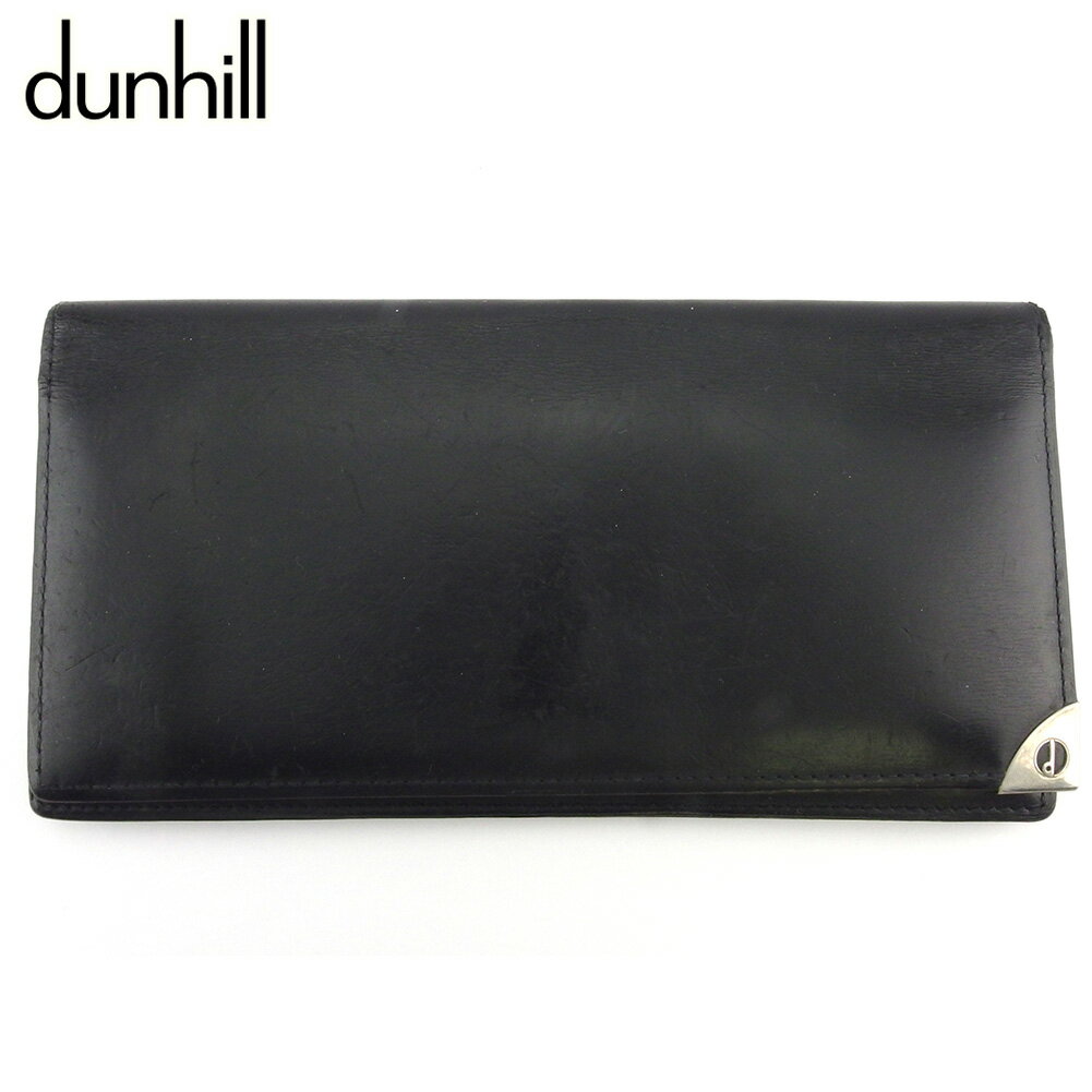 【ウィンターセール 30%OFF】ダンヒル 長札入れ 札入れ メンズ ロンドンスタイル ブラック シルバー レザー dunhill 【ダンヒル】 C3935 【中古】