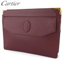 【スプリングセール】カルティエ クラッチバッグ セカンドバッグ レディース メンズ マストライン ボルドー ゴールド レザー Cartier 【カルティエ】 E...