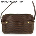 【ウィンターSALE 30%OFF】マリオ ヴァレンティノ ショルダーバッグ 斜め掛けショルダー バッグ レディース メンズ Vマーク柄 ブラウン ゴールド PVC×レザー MARIO VALENTINO 【マリオ ヴァレンティノ】 T18514 【中古】