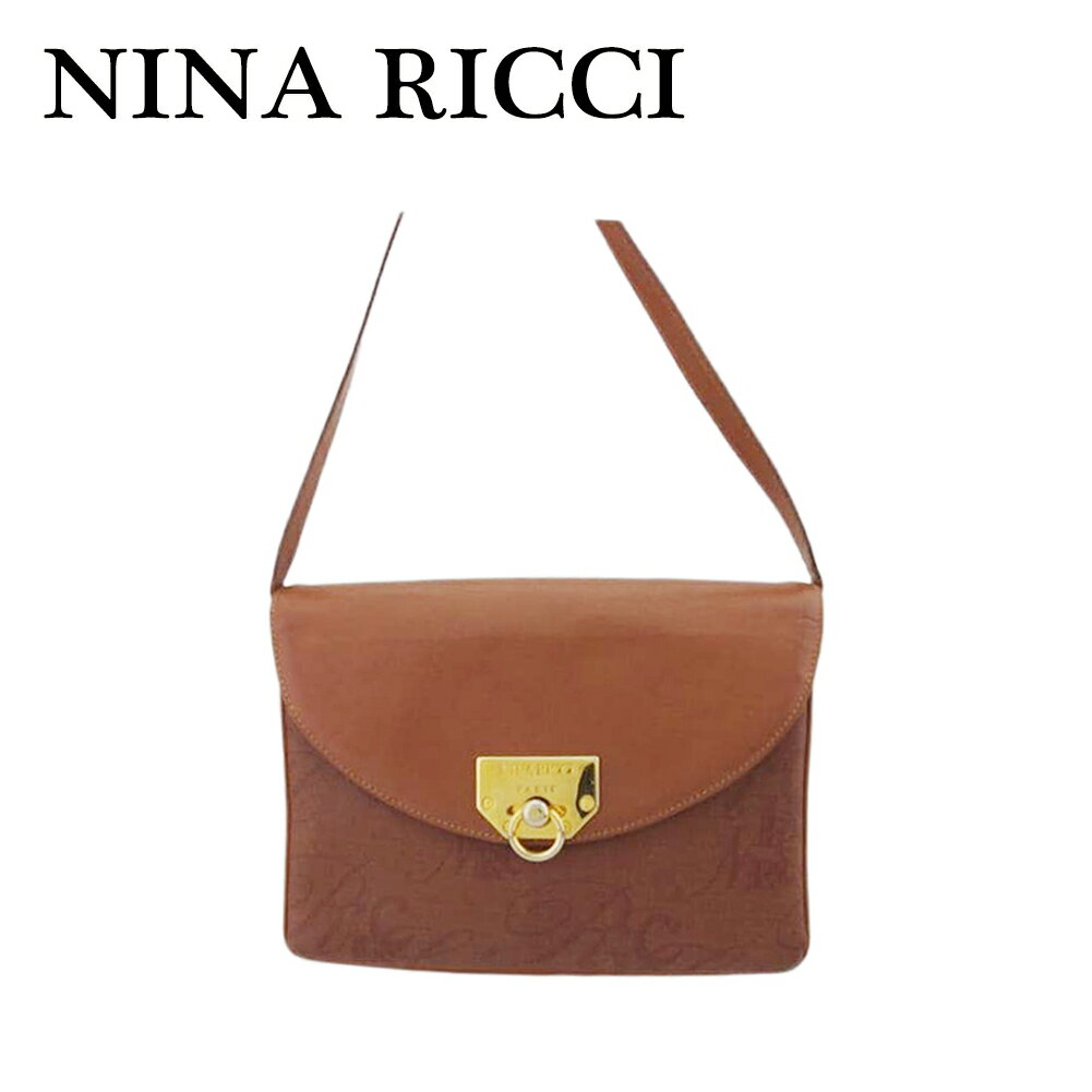 【スプリングセール】 【中古】 ニナリッチ ショルダーバッグ 斜めがけショルダー メンズ可 ライトブラウンブラウン NINA RICCI F1919