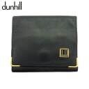 【スプリングセール】 【中古】 ダンヒル コインケース 小銭入れ メンズ ロゴプレート ブラック ゴールド レザー dunhill T22432