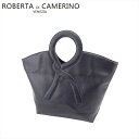 【ウィンターSALE 30%OFF】【中古】 ロベルタ ディ カメリーノ ハンドバッグ トート バッグ レディース Rモチーフ ブラック ROBERTA DI CAMERINO Q753