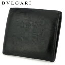 【スプリングセール30％OFF】ブルガリ 二つ折り 財布 財布 レディース メンズ ブラック レザー BVLGARI 【ブルガリ】 T17766S 【中古】