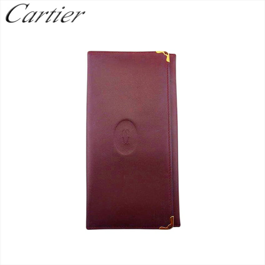 【スプリングセール30％OFF】 【中古】 カルティエ 二つ折り 財布 長財布 メンズ可 マストライン レザー Cartier T21970