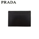 【スプリングセール】 【中古】 プラダ カードケース パスケース メンズ可 SAFFIANO EBANO ダークブラウン レザー PRADA T22021