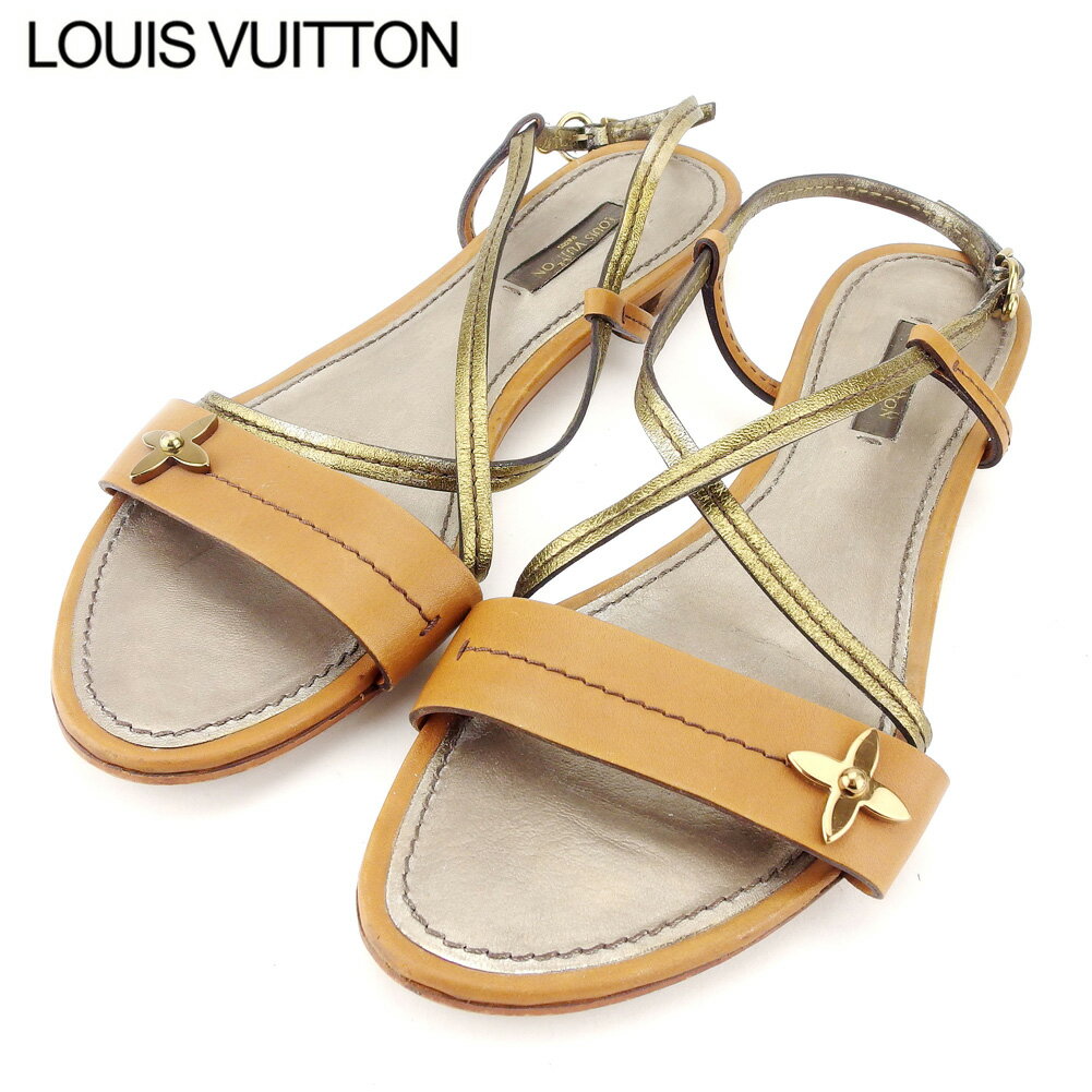 【楽天スーパーSALE】ルイ ヴィトン サンダル シューズ 靴 #36ハーフ ブラウン ゴールド レザー LOUIS VUITTON 【ルイ・ヴィトン】 L2641S 【中古】