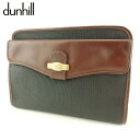 【スプリングセール】ダンヒル クラッチバッグ セカンドバッグ メンズ ヘリンボーン ブラック ブラウン ゴールド PVC×レザー dunhill 【ダンヒル】 ...