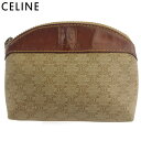 【スプリングセール】セリーヌ ポーチ 化粧ポーチ ミニポーチ レディース メンズ マカダム ベージュ ブラウン PVC×レザー CELINE 【セリーヌ】 Q6...