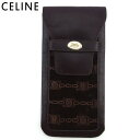 【スプリングセール】セリーヌ ペンケース マルチ ケース レディース メンズ マカダム ブラウン ベージュ レザー×スエード CELINE 【セリーヌ】 Q65...