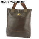 【スプリングセール】マリオ ヴァレンティノ トートバッグ トート ショルダーバッグ レディース メンズ Vマーク ブラウン ゴールド PVC×レザー MARIO...