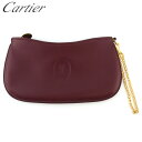 【スプリングセール】カルティエ ポーチ 化粧ポーチ レディース メンズ マストライン ボルドー ゴールド レザー Cartier 【カルティエ】 L3376S ...