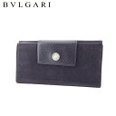 【スプリングセール】 【中古】 ブルガリ 長財布 Wホック 財布 レディース メンズ ロゴマニア ブラック シルバー キャンバス×レザー BVLGARI L38...