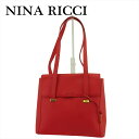 【スプリングセール】 【中古】 ニナ リッチ トートバッグ トート ショルダー バッグ レディース ロゴ レッド ゴールド レザー NINA RICCI I620(4)