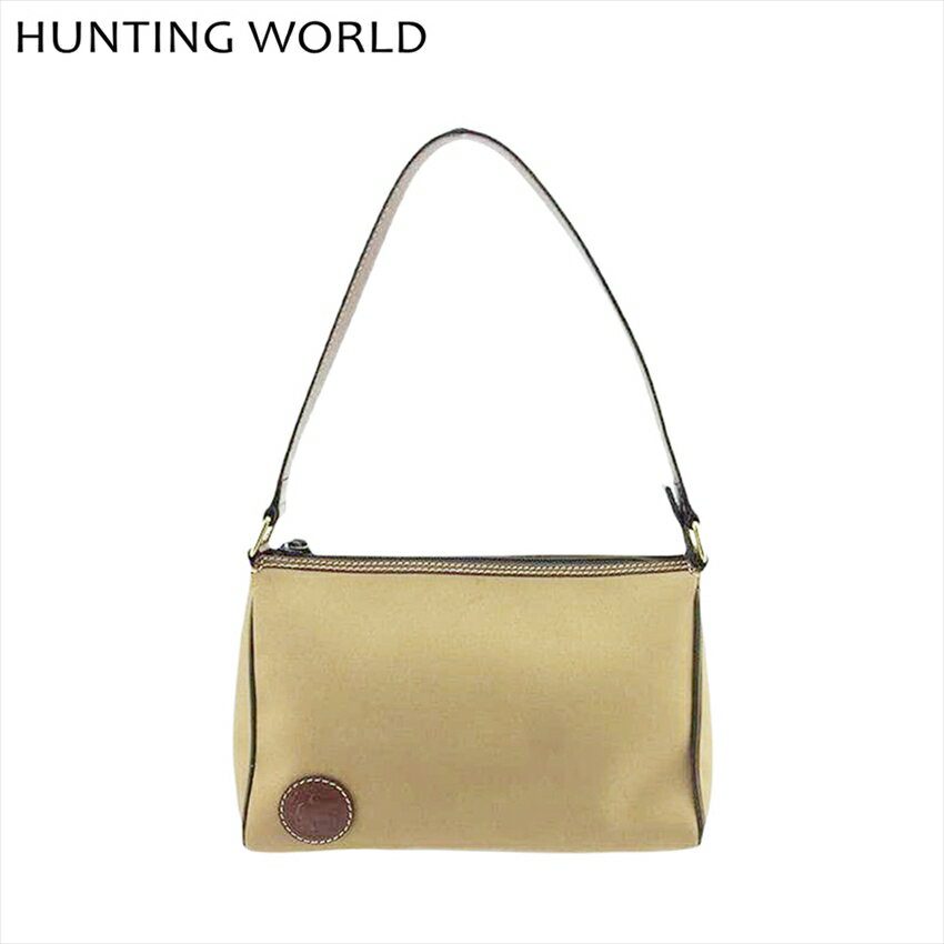 【本物保証】 HUNTING WORLDワンショルダーバッグ キャンバス×レザー 【本物保証】 HUNTING WORLDワンショルダーバッグ キャンバス×レザー