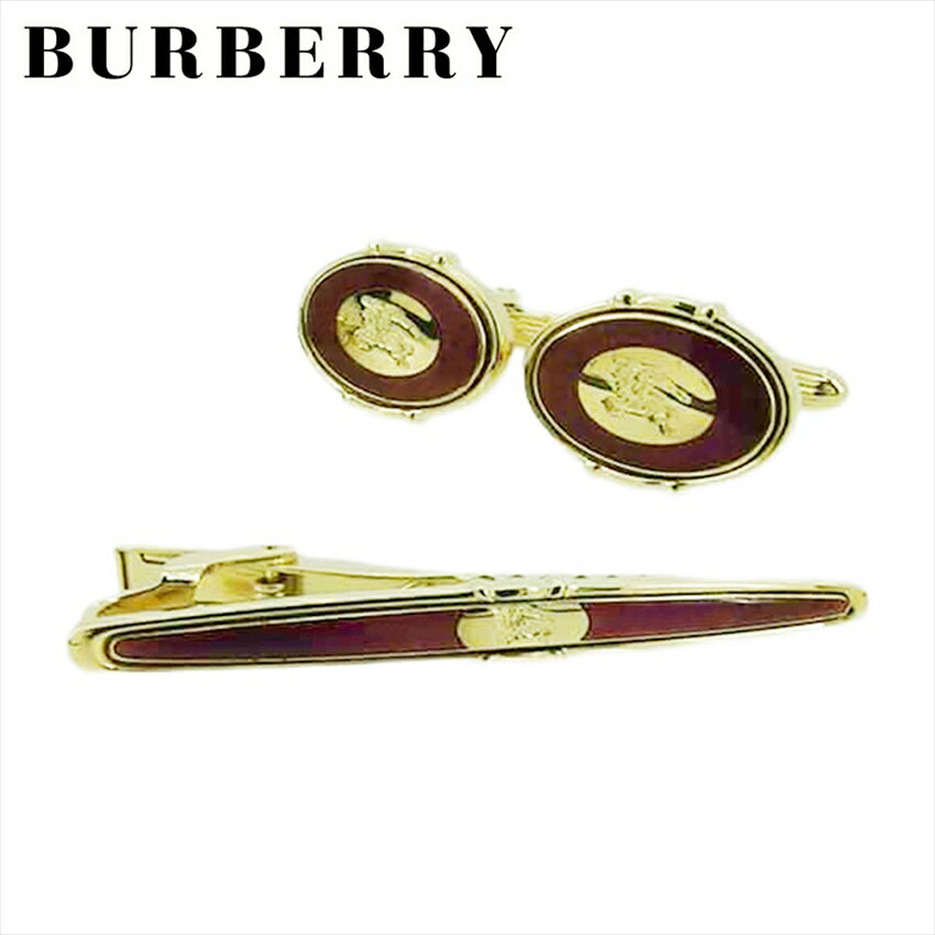 【ウィンターセール 30%OFF】【中古】 バーバリー カフス・タイピン アクセサリー メンズ ボルドー×ゴールド BURBERRY T21192