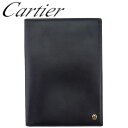 【スプリングセール】【中古】 カルティエ パスポートケース カードケース メンズ パシャ ブラック レザー×ゴールド金具 Cartier T23564